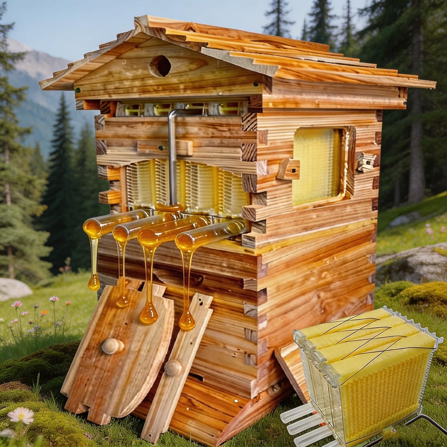 Beehive Frame Wax - Arnia in legno 2-in-1 con sistema